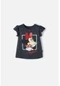 Camiseta De Minnie Mouse Manga Corta Gris Para Niña 2T A 5T 5T de Disney