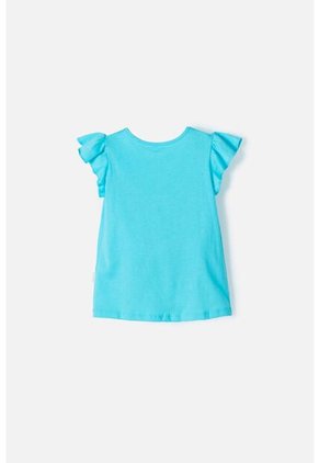 Camiseta De Frozen Manga Corta Azul Para Niña 2t A 5t 4T