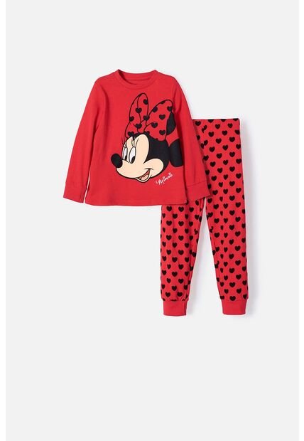 Pijama De Minnie Mouse De Pantalón Largo Rojo Para Niña 2T A 5T 5T