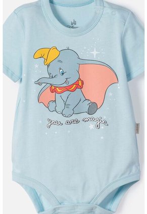 Body De Dumbo Manga Corta Azul Para Bebé Niña 6-9