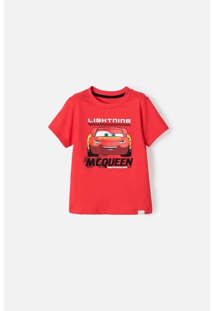 Camiseta De Cars Cuello Redondo Roja Para Niño De 2T A 5T 3T