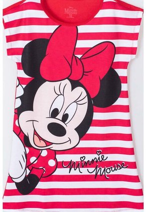 Pijama De Minnie Mouse  Tipo Batola De Rayas Rojo Y Blanco Para Niña 4