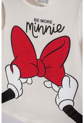 Camiseta De Minnie Mouse Manga Corta Multicolor Para Niña 12
