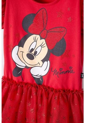 Vestido De Minnie Mouse Con Tull Rojo Para Niña 6