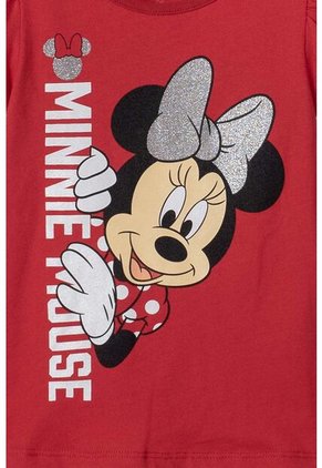 Camiseta De Minnie Mouse Roja Manga Corta Para Niña 2T A 5T 5T