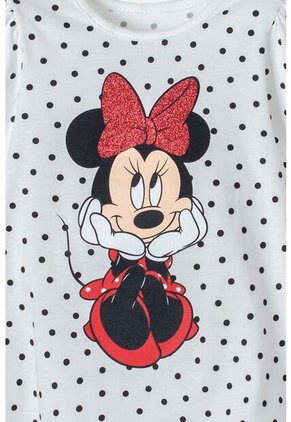 Camiseta Minnie Mouse Marfil Manga Larga Para Niña 2T A 5T 2T