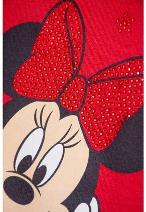 Vestido De Minnie Mouse Rojo Estampado En Frente Para Niña 2T A 5T 2T