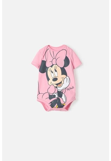 Body De Minnie Mouse Manga Corta Rosado Para Bebé Niña 12-18