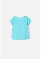 Camiseta De Frozen Manga Corta Azul Para Niña 2T A 5T 5T de Disney