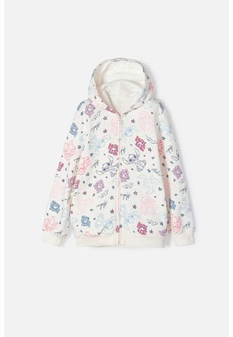 Chaqueta De Stitch Marfil Con Capucha Para Niña 10 Disney