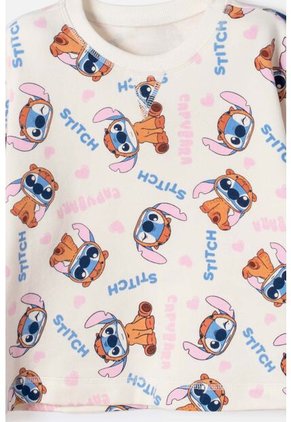 Conjunto De Stitch Y Capybara Marfil Para Niña 4