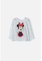 Camiseta Minnie Mouse Marfil Manga Larga Para Niña 2T A 5T 4T de Disney