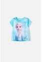Camiseta De Frozen Manga Corta Azul Para Niña 2T A 5T 5T de Disney