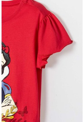 Camiseta De Blancanieves Roja Estampada En Frente Para Niña 6