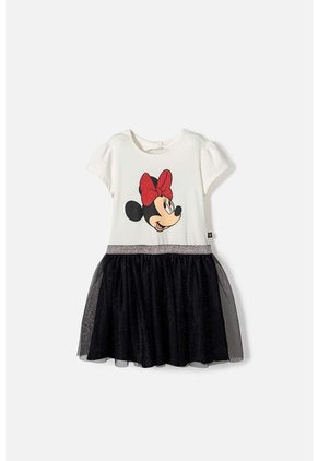 Vestido De Minnie Mouse Con Tull Marfil Para Niña 10