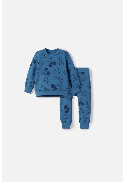 Conjunto De Mickey Mouse Azul De Pantalón Largo Para Niño 2T A 5T 4T
