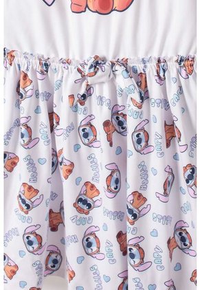 Vestido De Stitch Y Capybara Manga Corta Multicolor Para Niña 4