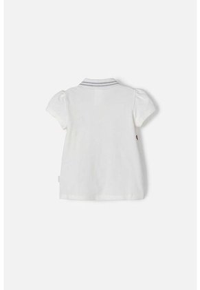 Camiseta Tipo Polo De Minnie Mouse Marfil Para Niña 2T A 5T 3T