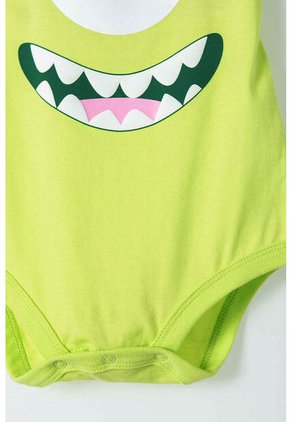 Body De Monster University De Manga Corta Verde Para Bebé Niño 9-12