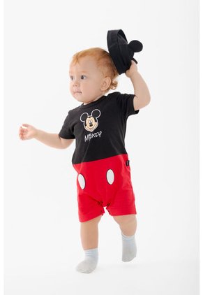 Enterizo De Mickey Mouse Con Broches Multicolor Para Bebé Niño 6-9