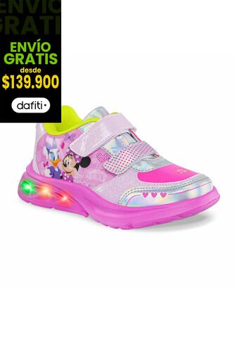 Tenis Con Luces Minnie Pals Rosa-Pla Para Niña Disney Disney