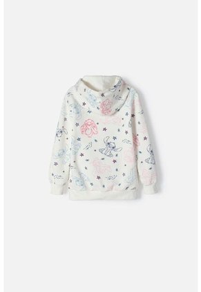 Buzo De Stitch Marfil Con Capucha Para Niña 2T A 5T 2T