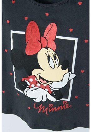 Camiseta De Minnie Mouse Manga Corta Gris Para Niña 2T A 5T 3T