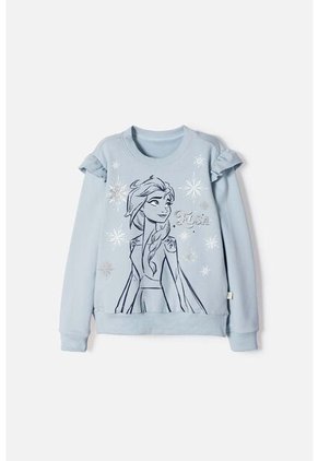Buzo De Frozen Cerrado Azul Cielo Para Niña 6