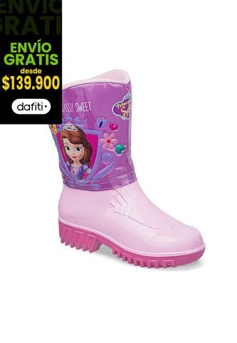 Botas De Lluvia Sofia Rayza Rosa Para Niña Disney Disney