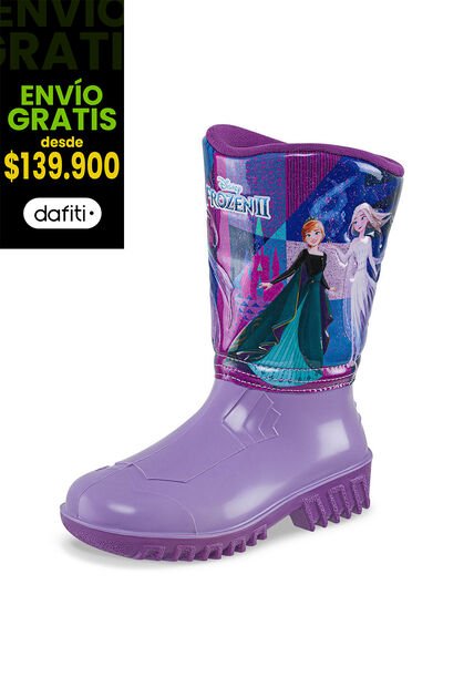 Botas De Lluvia Frozen Yurem Lila-Mora Para Niña Disney