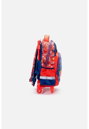 Morral De Cars 14" Con Ruedas Azul Y Rojo Para Niño U