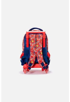 Morral De Cars 14" Con Ruedas Azul Y Rojo Para Niño U