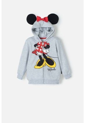 Buzo De Minnie Mouse Gris Con Capucha Para Niña 2T A 5T 3T