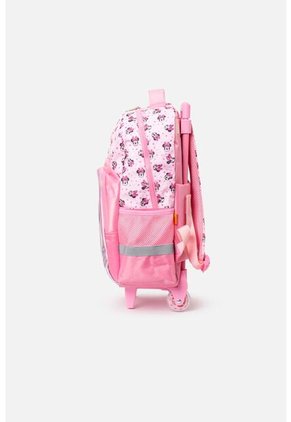Morral De Minnie Mouse 16.5" Con Ruedas Rosado Para Niña U