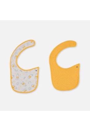 Dúo Baberos De Winnie The Pooh Con Broche Ajustable Amarillo Para Bebé Niña U
