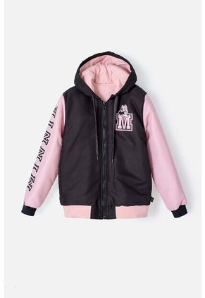 Chaqueta De Minnie Mouse Negra Y Rosada Impermeable Para Niña 10