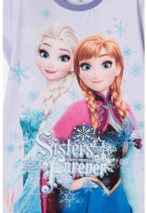Pijama De Frozen Manga Corta Lavanda Para Niña 4
