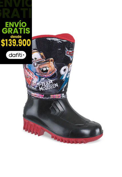 Botas De Lluvia Cars Sedna Negro-Roj Para Niño Disney