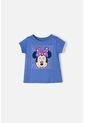 Camiseta De Minnie Mouse Azul Manga Corta Para Niña 2T A 5T 3T de Disney
