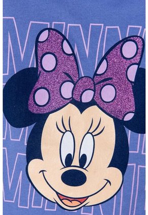 Camiseta De Minnie Mouse Azul Manga Corta Para Niña 2T A 5T 3T
