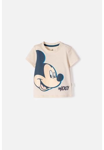 Camiseta De Mickey Mouse Manga Corta Almendra Para Bebé Niño 12-18 Disney