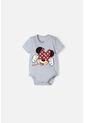 Body De Minnie Mouse Gris Jaspe Manga Corta Para Bebé Niña 3-6 de Disney