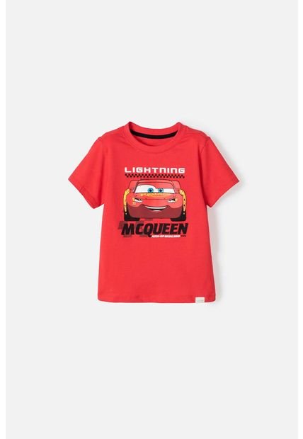 Camiseta De Cars Cuello Redondo Roja Para Niño De 2T A 5T 3T
