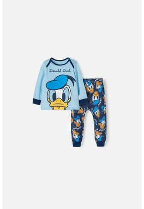 Pijama Pato Donald Con Pantalón Largo Azul Para Bebé Niño 9-12