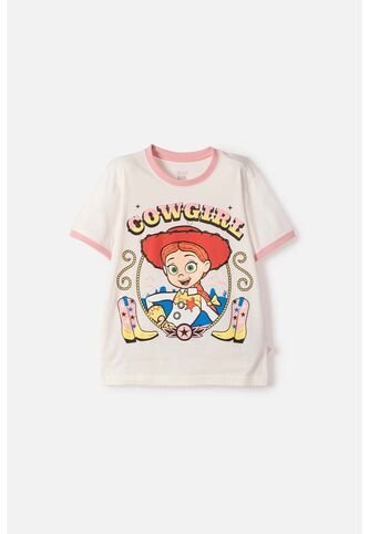 Camiseta De Toy Story Manga Corta Marfil Para Niña 12 Disney