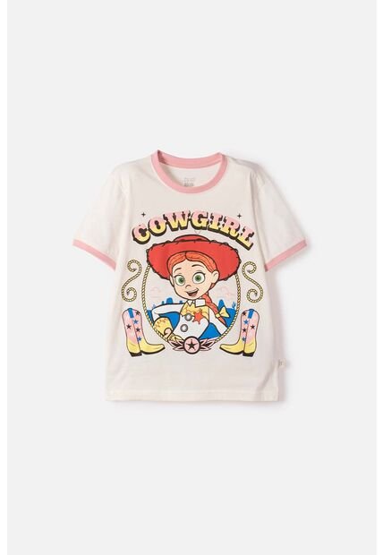 Camiseta De Toy Story Manga Corta Marfil Para Niña 12