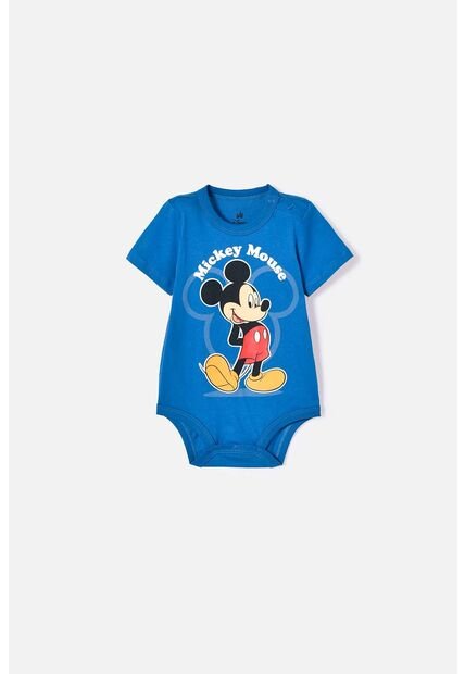 Body De Mickey Mouse Manga Corta Azul Para Bebé Niño 12-18