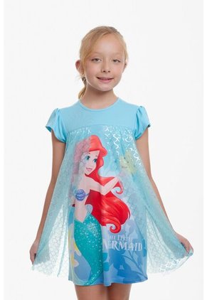 Pijama De La Sirenita Con Tull Azul Para Niña 4