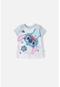 Camiseta De Stitch Manga Corta Blanco Para Niña 2T A  5T 4T de Disney