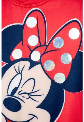 Vestido De Baño De Minnie Mouse Rojo Manga Larga Para Niña 2T A 5T 3T